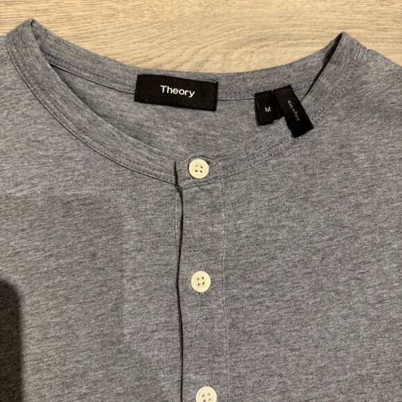 Theory Mens Long Sleeve Shirt Henley - Picture 2 of 3